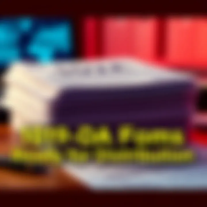 A stack of 1099-DA tax forms on a desk, with a pen beside them, representing the release of these forms to the public.