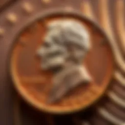 Detailed view of a Lincoln penny showing potential double die features and wear marks