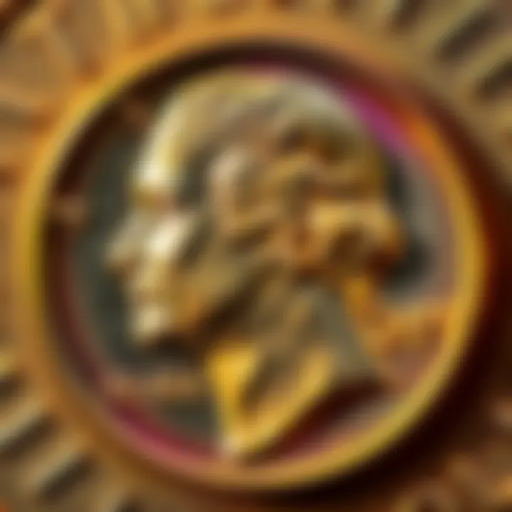 Close-up view of a 1971 half dollar coin without a mint mark, highlighting its shiny surface and details.