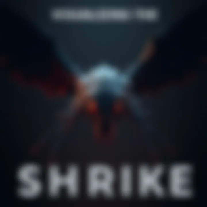 3D model of the Shrike A detailed 3D representation of the Shrike creature in a dark, eerie environment with striking features and an ominous presence.