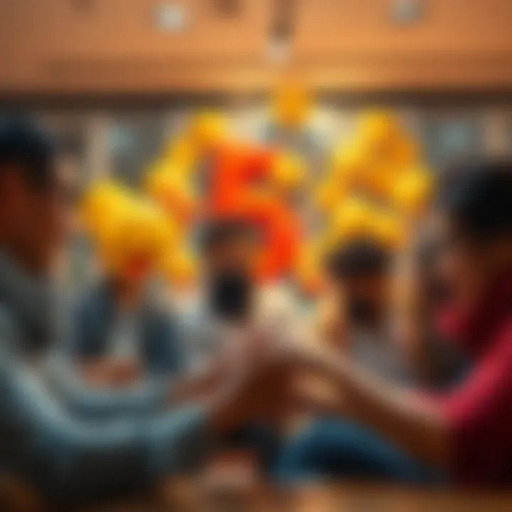 A group of people chatting online, celebrating a five-year anniversary with cheerful emojis and positive messages.