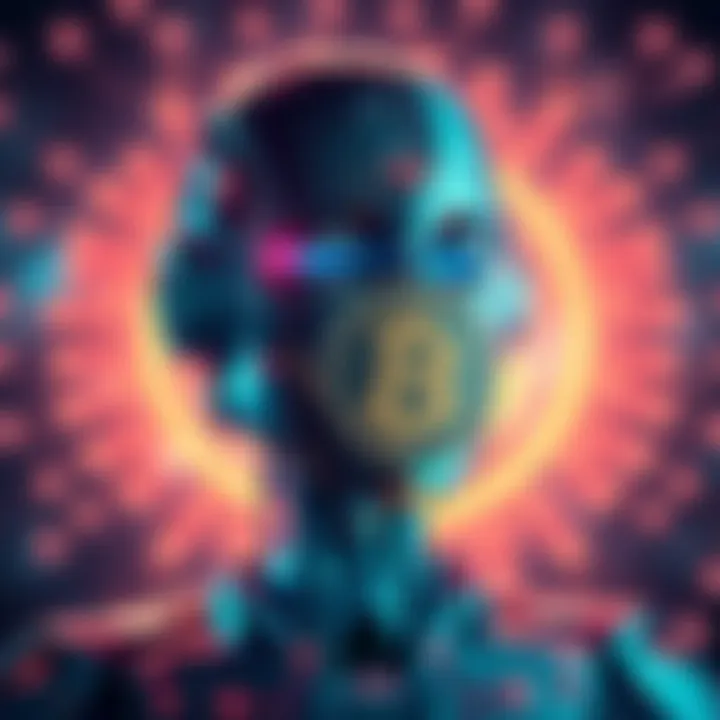 AI and Bitcoin Connection A graphic showing a robot with a Bitcoin symbol, indicating AI's growing interest in cryptocurrency for financial decisions.