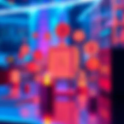 A visual representation of A16Z's key narratives for 2026, featuring symbols for stablecoins, privacy, and AI agents in a modern tech setting.