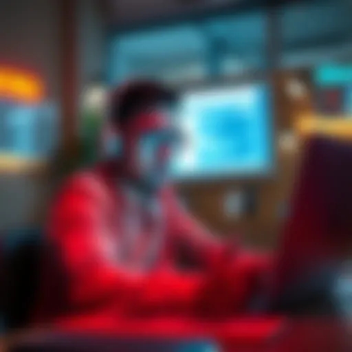 A person managing their online account while looking concerned about their unverified balance after a referrer stopped participating.