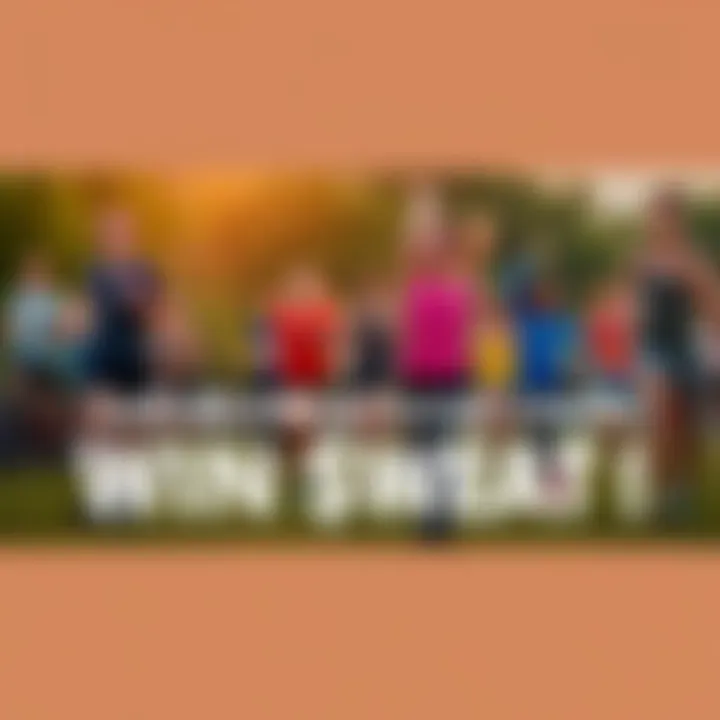 A group of people engaging in various outdoor activities like jogging, cycling, and yoga, showcasing their active lifestyles for a contest