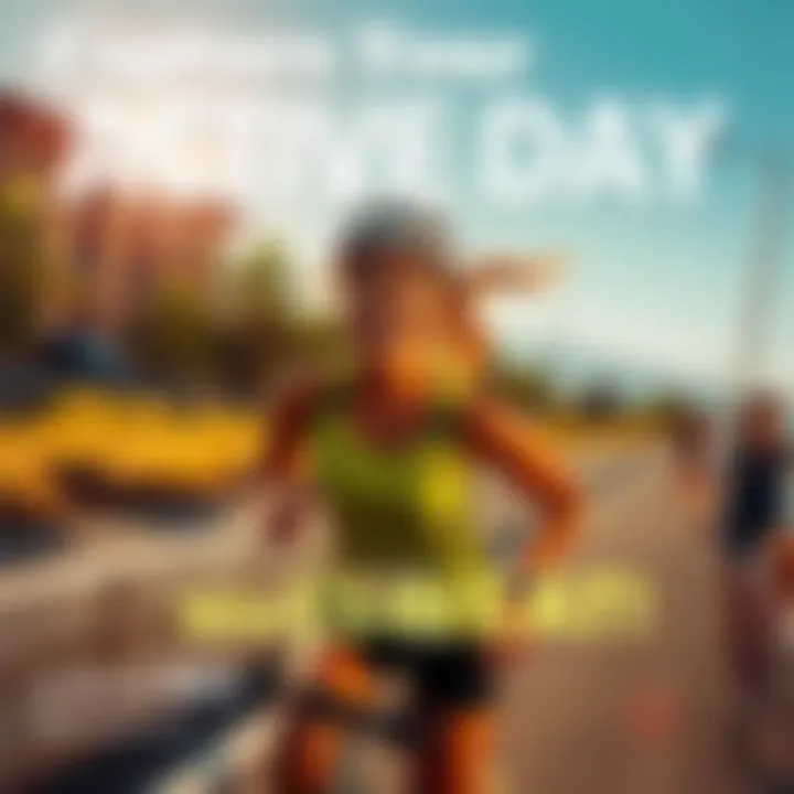 A person enjoying an outdoor activity like running or cycling, showcasing an active lifestyle, with a bright and energetic atmosphere.
