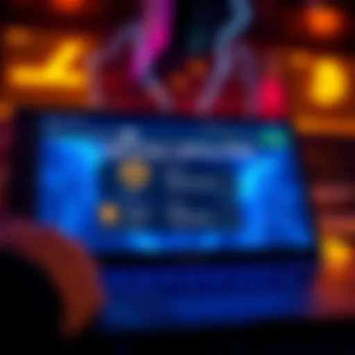 A user interface showing the process of adding a Lightning wallet in BlueWallet, with Bitcoin symbols and wallet options visible.