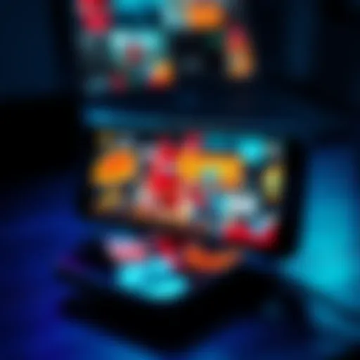 A smartphone displaying unwanted app downloads triggered by ads, showing a game ad on the screen