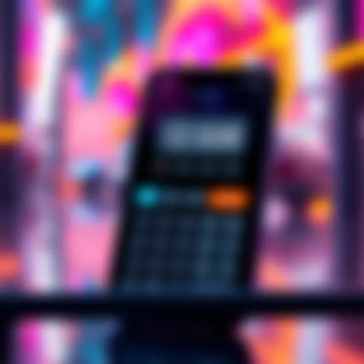 A vibrant display showcasing the AE Calculator app on an iOS device, highlighting its user-friendly design and powerful features.