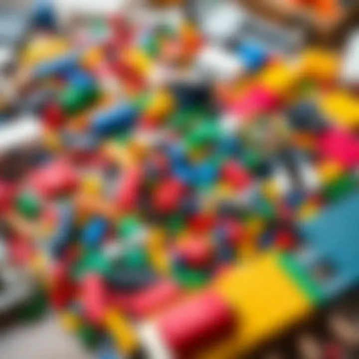 A collection of various colorful building sets laid out on a table, showcasing blocks and parts from different brands, appealing to builders of all ages.