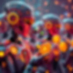 AI agents represented by digital icons selecting Bitcoin over other currencies