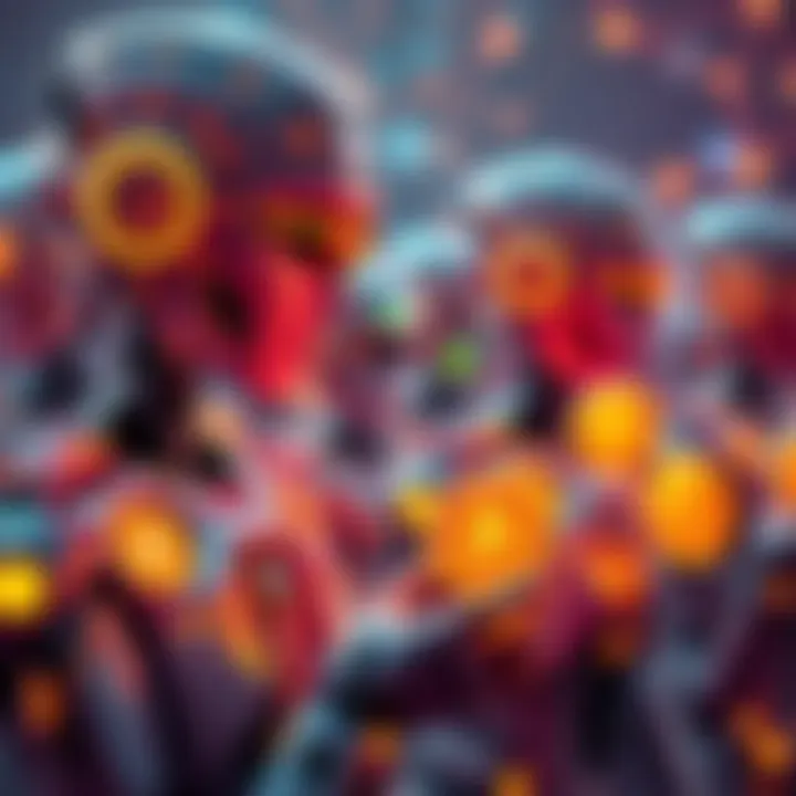 AI agents represented by digital icons selecting Bitcoin over other currencies