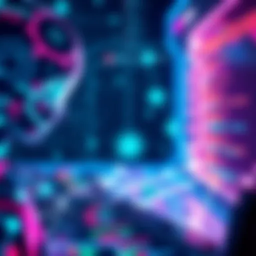 A visual representation of AI agents connecting with a GitHub platform, showcasing lines of code and digital interfaces.