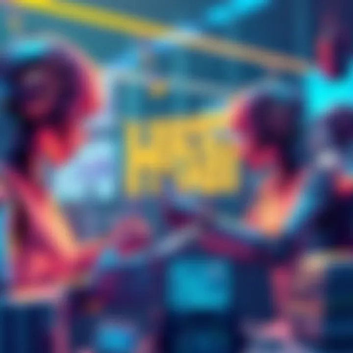 An illustration of AI agents processing payments using Hbar cryptocurrency, symbolizing the connection to Hedera.