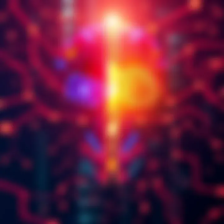 A graphic showing AI technology on one side and cryptocurrency symbols on the other, representing the tension between the two fields.