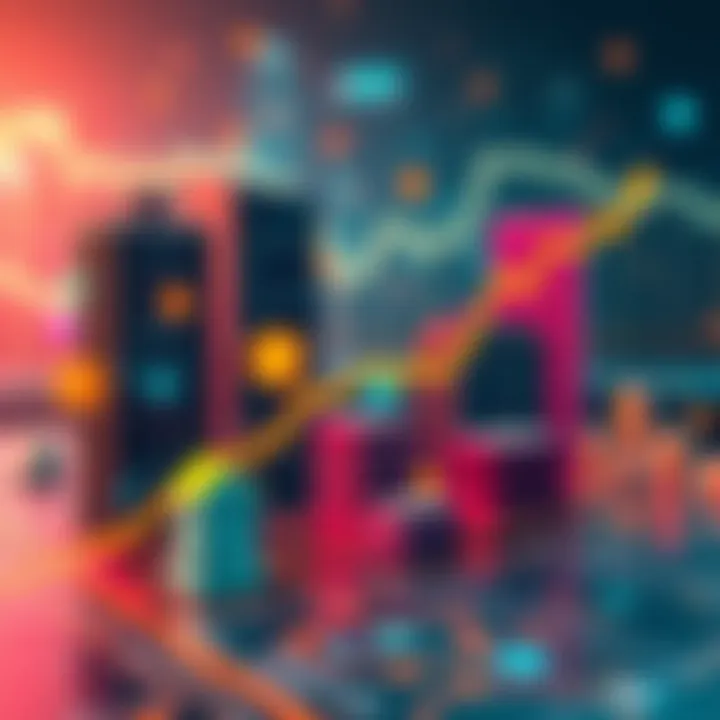 A graph showing the comparison between AI spending growth and real asset performance, with buildings representing real estate and money symbols for lending.