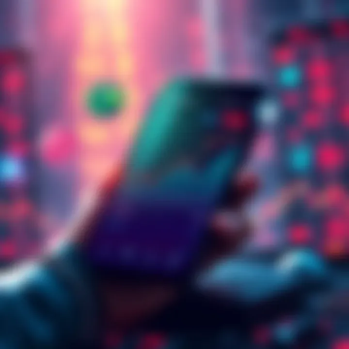 AI Trading Agents Launch Illustration of a smartphone showing trading graphs with AI icons around it, symbolizing Robinhood's new AI trading agents.