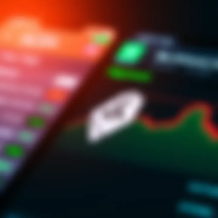 The Algorand logo next to the Robinhood app interface showing stock trading options