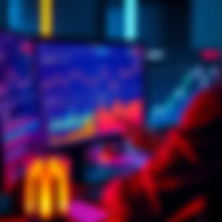 A person analyzing rewards from Algorand's delegated staking system on a computer screen with charts and graphs.