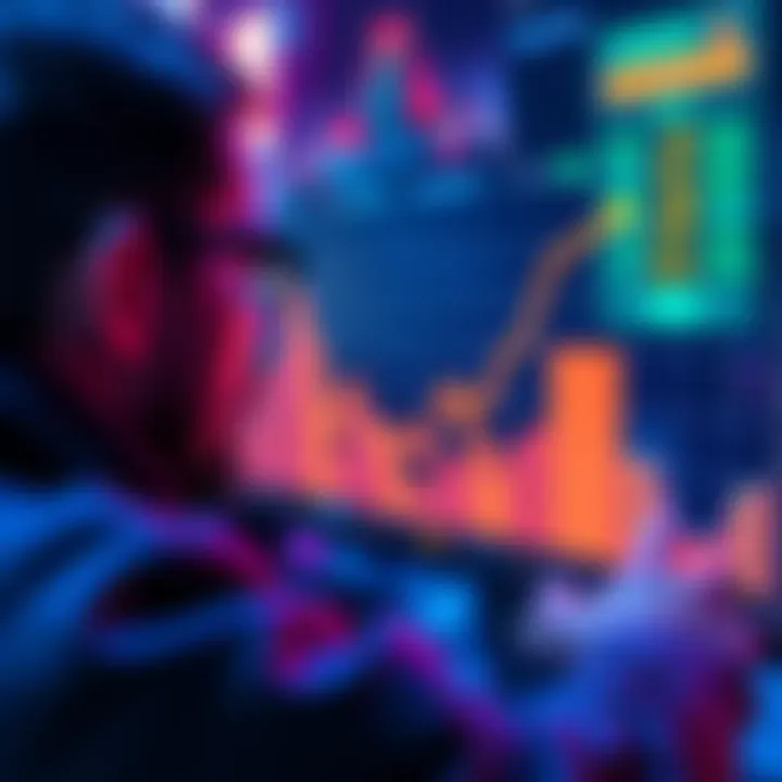 A person looking at a graph showing growth in cryptocurrency, symbolizing optimism for AVAX's future growth potential.