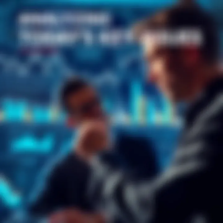 A thoughtful individual examining current societal trends and issues, with charts and graphs in the background.