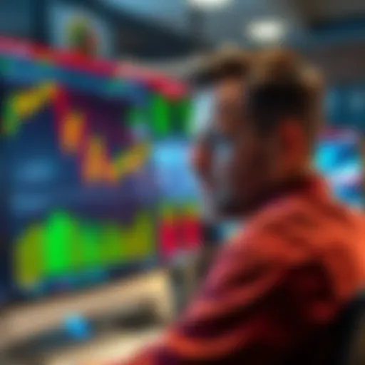 Andrew Tate looking frustrated while monitoring his crypto trading losses on a computer screen