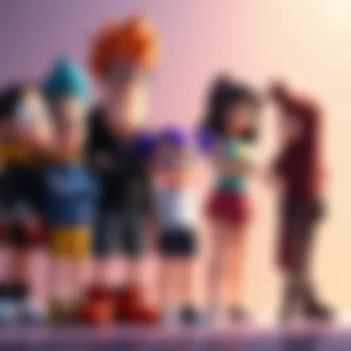 A group of animated characters of varying heights standing together, showcasing the inconsistencies in their sizes as fans discuss their frustrations and creative headcanons.