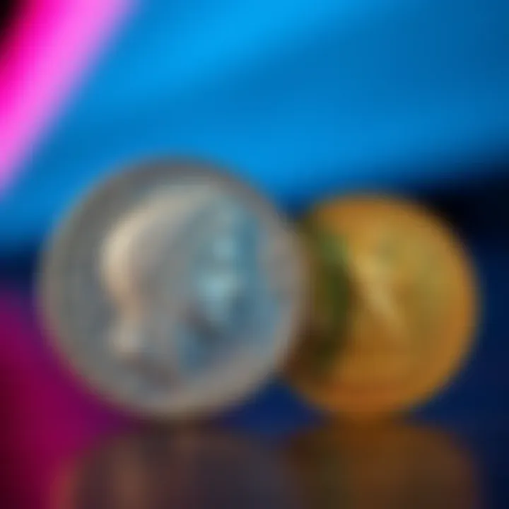 A close-up of an Antiochos Hierax coin next to a Lysimachus tetradrachm coin, showcasing their detailed designs