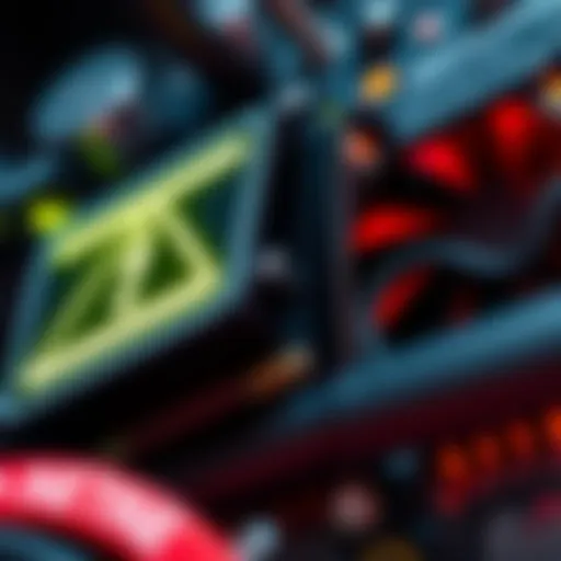 A close-up of the Antminer S21+ mining machine with visible warning signs indicating malfunction