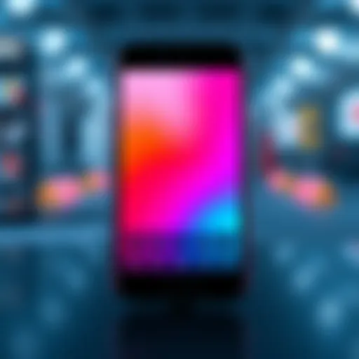 A smartphone screen showing a simple app layout with five tabs at the bottom, illustrating user interface design.