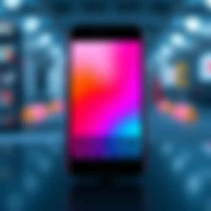 A smartphone screen showing a simple app layout with five tabs at the bottom, illustrating user interface design.