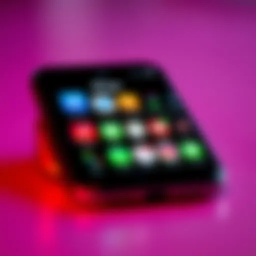 A smartphone screen displaying distorted app icons after an update.