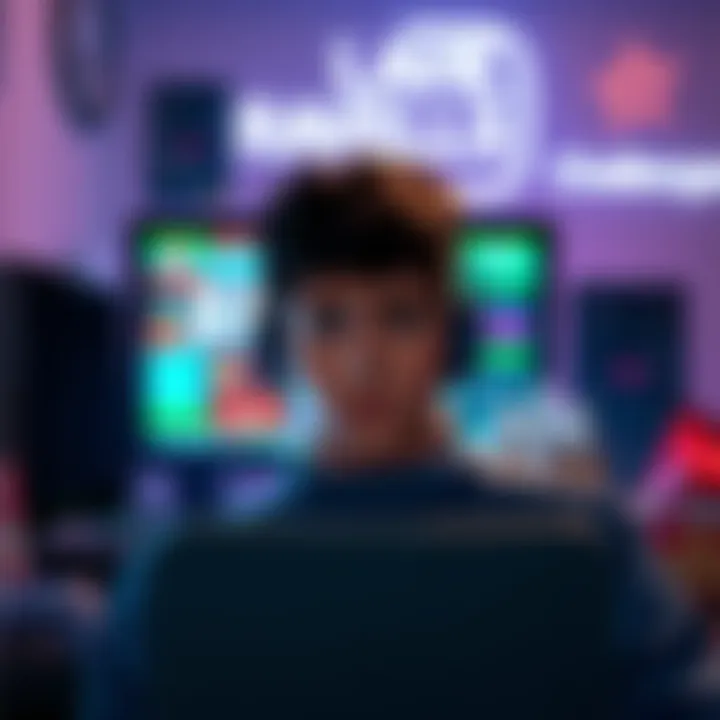 Arcade Challenge Rewards A person looking frustrated at a computer screen, waiting for arcade challenge rewards, surrounded by game controllers and snacks.