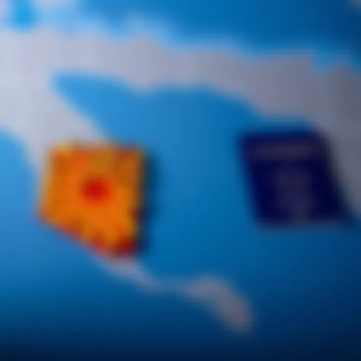 A comparison map highlighting the number of passport badges in Arizona and California, symbolizing travel opportunities.