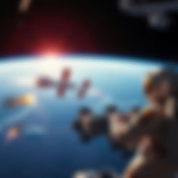 ISS astronauts observing a ballistic attack on Kyiv from their vantage point above Earth