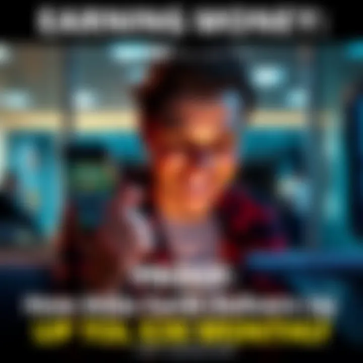 A person looking at their smartphone displaying earnings from Atlas Earth, with a happy expression