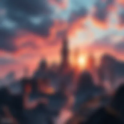 A virtual landscape showing crumbling landmarks in Atlas Earth, symbolizing instability.