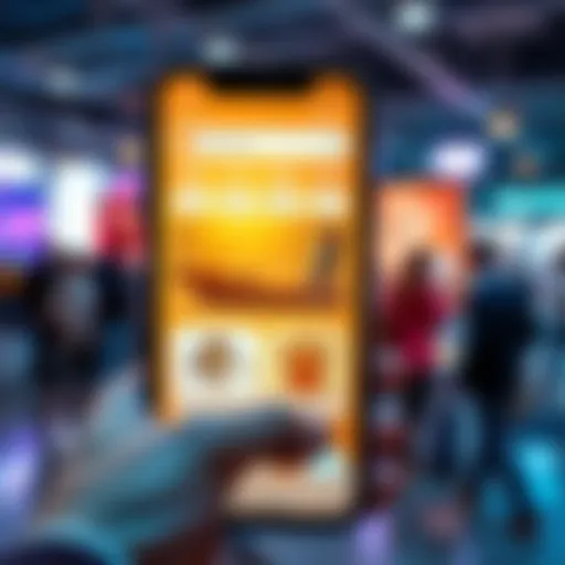 A screen showing the new auction feature in a mobile app with items for bid and user interactions