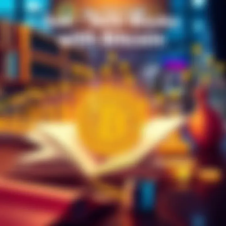 Authors promoting direct e-book sales using Bitcoin transactions with profit illustration