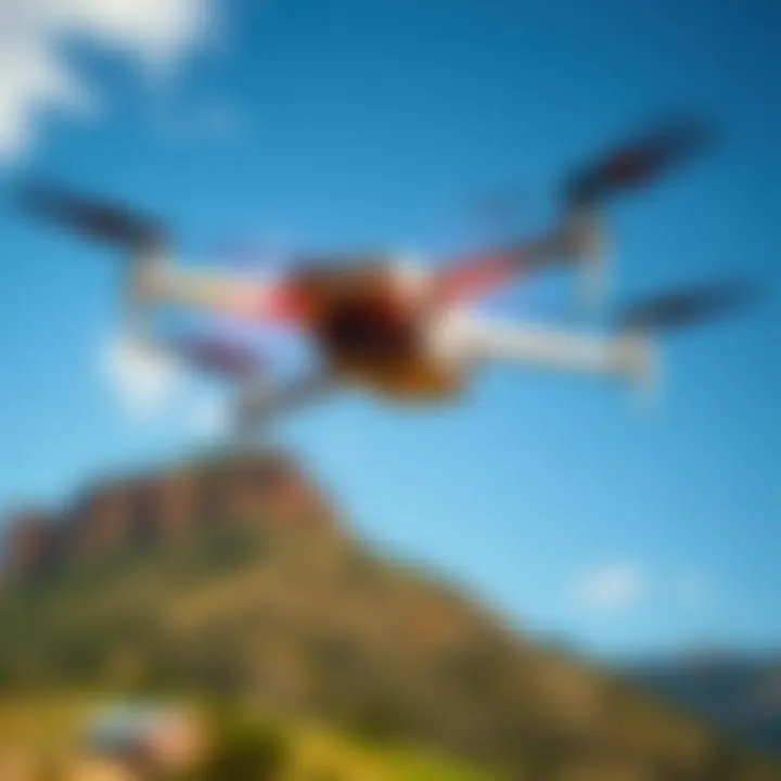 The Avalon Mini 3 drone flying over a scenic landscape, showcasing its compact design and agility.