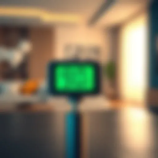 A digital thermometer reading 90°C near an Avalon Q chip in a living area