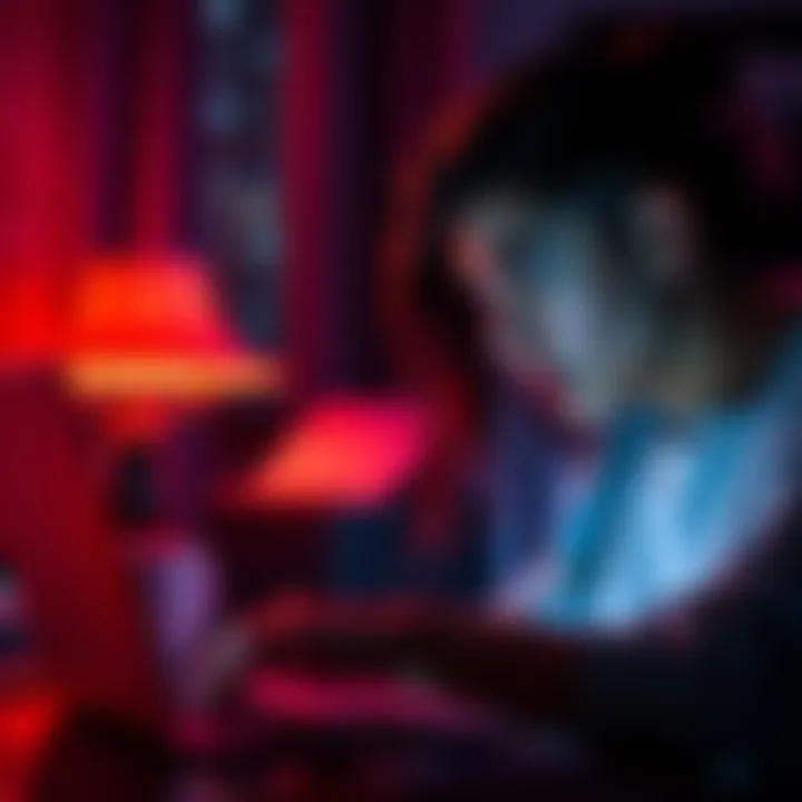 A person looking worried while checking their finances on a laptop, with a DeFi application open on the screen