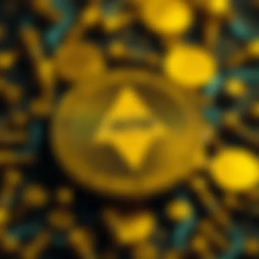 Ayni Gold logo with gold coin background, representing a gold-backed DeFi project
