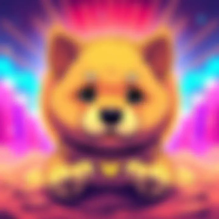 An illustration showing the $BABYDOGE coin, depicted as a cute dog with a bright background symbolizing the rise of memecoins in 2026.