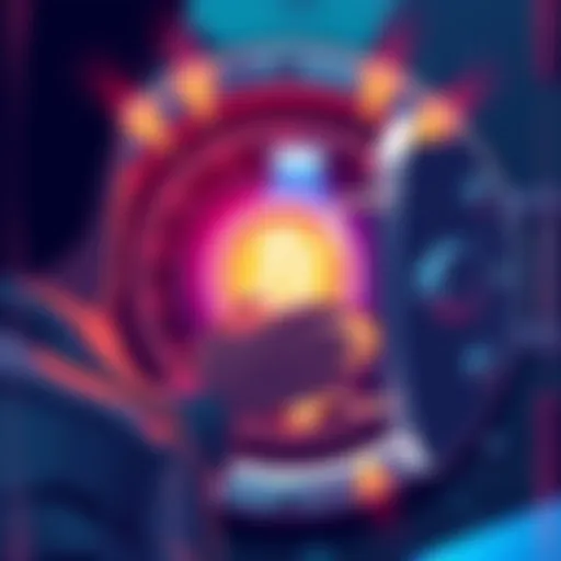 Illustration showing a person securing a digital vault with tokens inside it, symbolizing the importance of backing up assets before Reddit access ends.