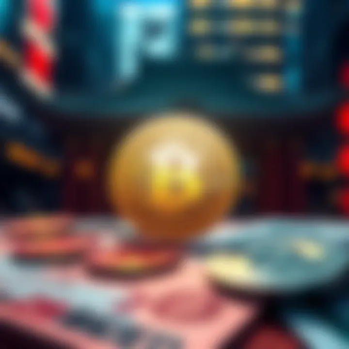 Visual representation of Japanese yen with Bitcoin symbol, highlighting financial strategies