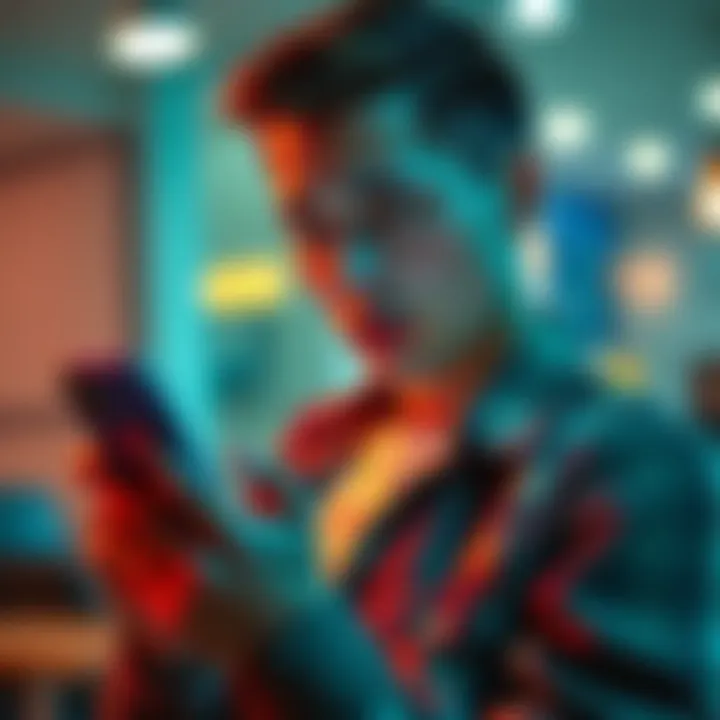 A person looks worried while checking their bank account on a smartphone due to a banking error causing overdraft problems.