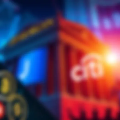 Banks Adopting Blockchain JPMorgan and Citi logos with blockchain graphics and financial symbols