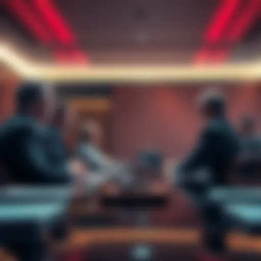 A group of bank executives discussing the potential risks of stablecoin yields and the CLARITY Act in a boardroom setting.