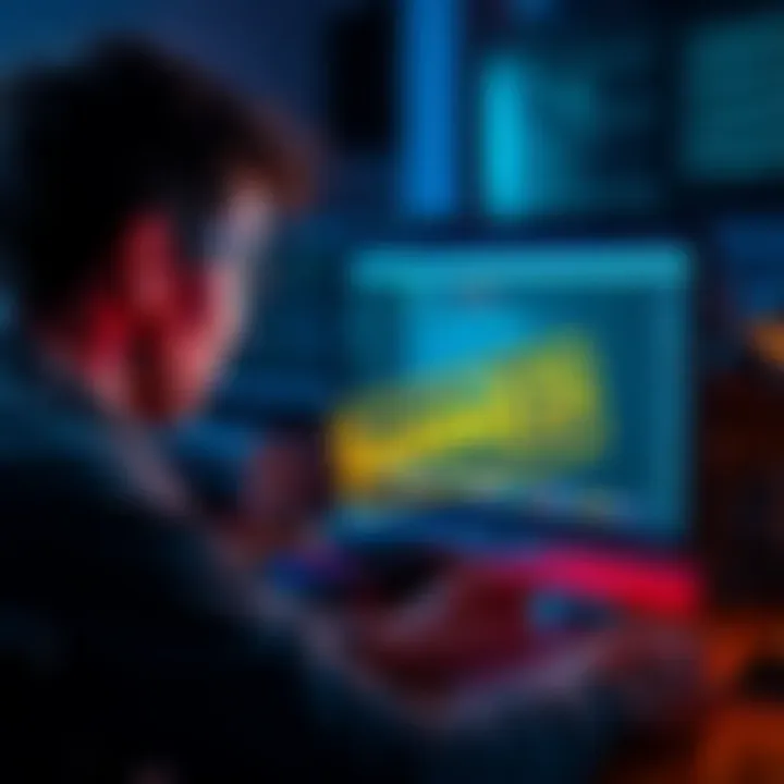A frustrated person looking at their computer screen with a message about a banned account.